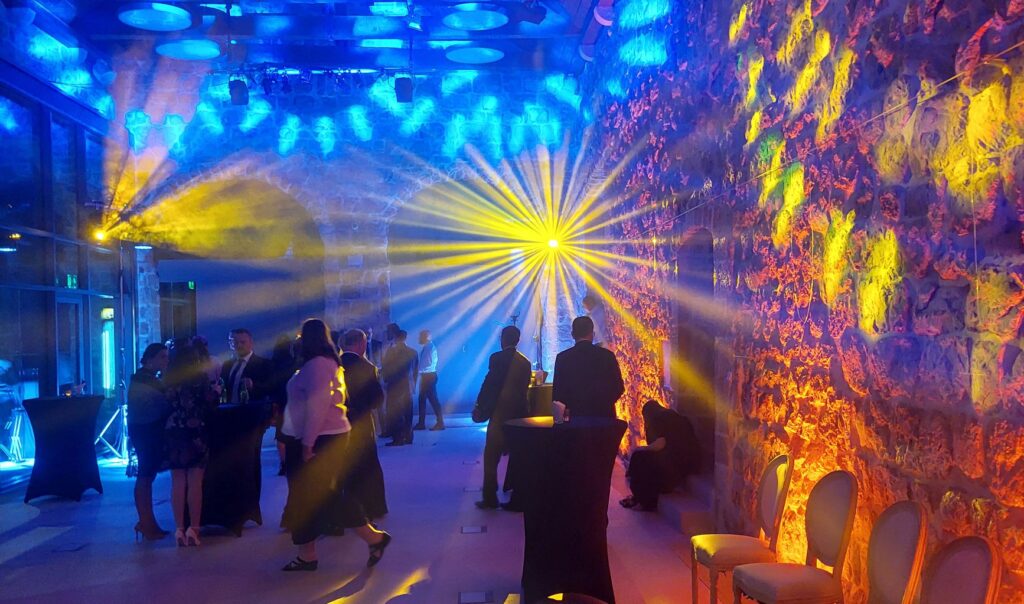 wedding lighting design highlighting historic architecture Dubrovnik Linosfera